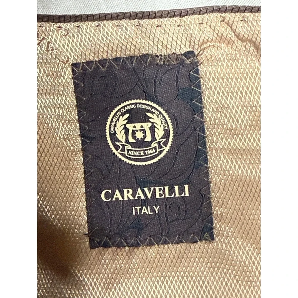 Caravelli Italy Mens Beige Oxford 2B Blazer Superior 150s Sport‎ Coat 44R 54R